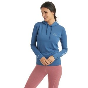 NWOT Vineyard Vines Blue Long Sleeve Whale Tail Performance Hoodie Size M